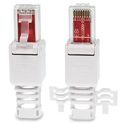 Produktbild von Netzwerk Stecker RJ45 CAT6 Stecker Netzwerk Montage Werkzeuglos NetzwerksteckerStückzahl:6 Stück;Auswahl:Stecker CAT6
