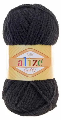 Produktbild von Alize Baby Softy Garn 50g/115m Schwarz – weich, pflegeleicht