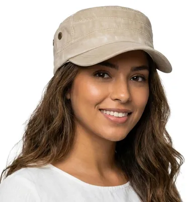 Produktbild von Army Cap Herren Uni Vintage Gewaschene Baumwolle Beige Verstellbar
