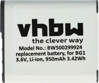 Produktbild von vhbw Akku Ersatz für Sony NP-FG1, NP-BG1 für Kamera (950 mAh, 3,6 V, Li-Ion)