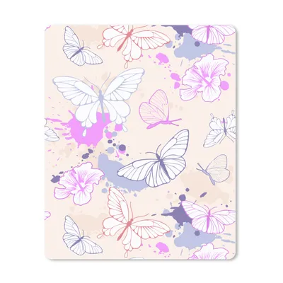 Produktbild von MuchoWow® Mauspad Mousepad Schmetterling - Muster - Blumen 30x40 cm - Mousepads - Maus Mat - Pad - Mausunterlage - Mausmatten