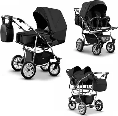 Produktbild von Zwillingskinderwagen 4 in 1 City Twin inkl. Autositze - 15 Teile - in 19 Farben
