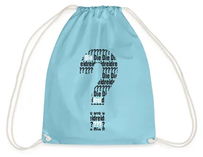 Produktbild von Spreadshirt Die Drei Fragezeichen Kids Logo Schwarz Weiß Turnbeutel, One size, Aqua