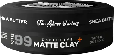 Immagine prodotto di The Shave Factory – Exklusive Matte Clay Taper De Luxe 99 – Argilla modellante opaca per capelli 150 ml