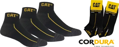 Produktbild von CAT Caterpillar 12 Paar kurze "Robust" Arbeitssneaker / Socken, in 43-46 in Schwarz