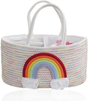 Produktbild von Famanu Aufbewahrungskorb 36 x 22 x 18 cm - Geflochtenes Baumwollseil, vielseitig einsetzbar