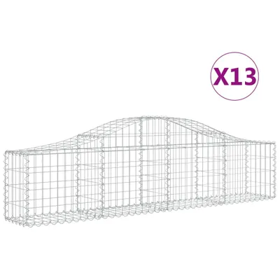 Produktbild von Gabionen mit Hochbogen 13 Stk. 200x30x40/60 cm Verzinktes Eisen