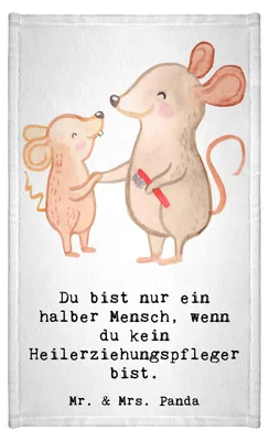 Produktbild von Mr. & Mrs. Panda Handtuch Heilerziehungspfleger Herz - Weiß - Geschenk, Klein, gäste wc, Kleines, Gäste-WC, Mini-Handtuch, Ausbildung, Lustig, Spruch