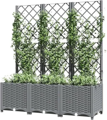Image de Jardinier intégré - Jardinière - Pot de jardin - Jardinière de balcon - Treillis pour plantes
