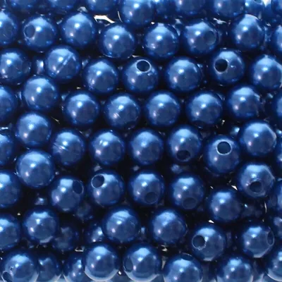 Produktbild von 250 Kunstperlen 8mm Perlen Wachsperlen Dekoperlen Bastelperlen Loch Kunstperlen, Farbe:blau