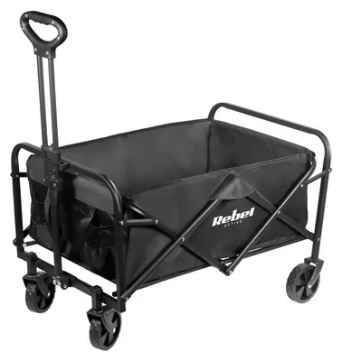 Produktbild von Rebel RBA-5500 Klappbarer Garten-Transportwagen, 80 l, 100 kg, schwarz