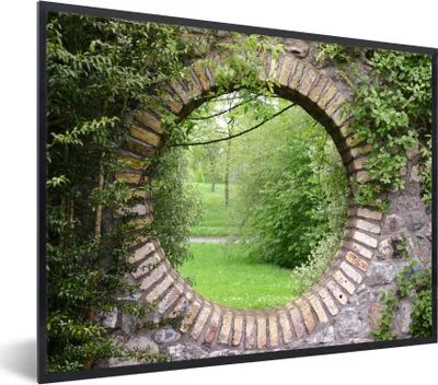 Produktbild von MuchoWow® Gerahmtes Poster Park - Aussicht - Natur 80x60 cm - Poster mit Schwarzem Bilderrahmen Wandposter Rahmen Foto Bilder - Schwarzem - Mit Gestell