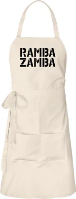 Produktbild von Huuraa Schürze Rambazamba Schriftzug Natur mit Taschen Baumwolle Kochschürze Geschenkidee