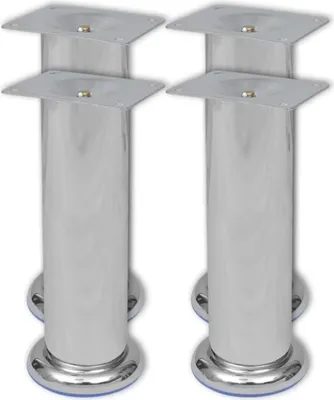 Zdjęcie produktu dla 4 Okrągłe nóżki do kanapy chrom 180 mm