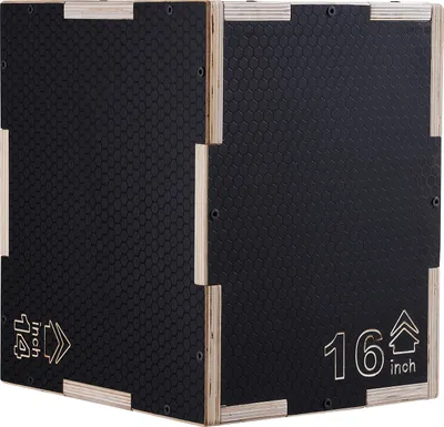 Obrázek produktu pro SucceBuy 3 v 1 plyometrický skok box, 16/14/12 palcový dřevěný plyo box, platforma a skok agility box, protiskluzový fitness step-up box pro domácí trénink v posilovně
