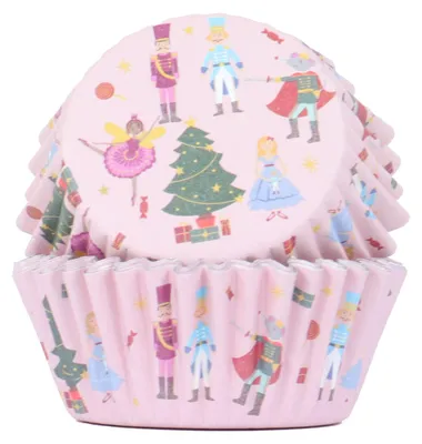 Produktbild von PME BC853, Cupcake-/Muffin-Cups, Rund, Gerillte Oberfläche, Pink, Papier, 50 mm