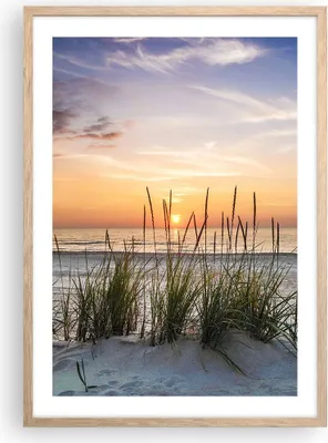 Produktbild von Gerahmtes Poster - Rahmen in heller Eiche - Westen Sonne Strand - 50x70 cm - Wand Bild - Wanddeko - Wandbilder - Wandposter - Bilderrahmen - Bilder - Kunstdruck - Wandbild - P2NPA50x70-4201