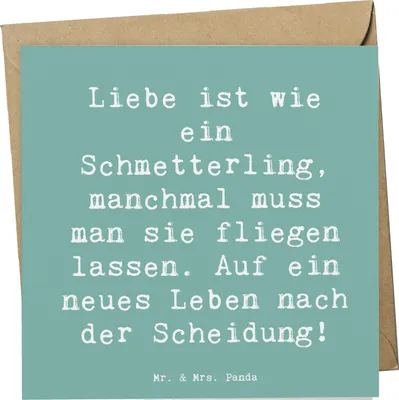 Produktbild von Mr. & Mrs. Panda Grußkarte Spruch Scheidung Neuanfang - Meeresbrise - Geschenk, doppelkarte, Heirat, liebevoll gestaltet, Heiraten, Geschenke, Zuversicht, faltkarte