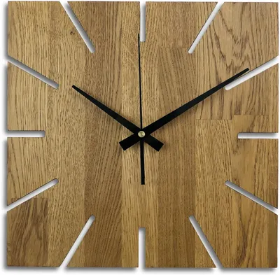 Produktbild von Wanduhr aus massiver Eiche, minimalistisches Design | UNITARIY 50 cm HDF - Weiß