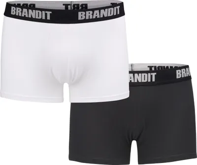 Zdjęcie produktu dla Męskie szorty Brandit Boxershorts Logo, zestaw 2 szt. biało-czarne – rozmiar L