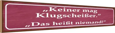 Produktbild von vianmo Holzschild 10x46 cm keiner mag Klugscheißer Spruch Zitat