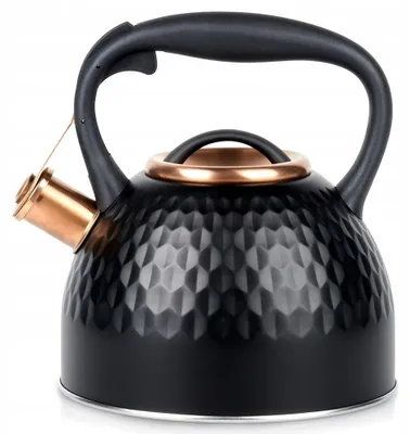 Produktbild von Vilde Wasserkocher Edelstahl 2.5L Schwarz Kupfer Pfeifkessel