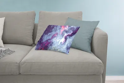 Produktbild von MuchoWow® Zierkissen Sofakissen Wohnzimmer Dekokissen 60x40 cm Graue und violette Geometrie - Kopfkissen - Polster mit Foto