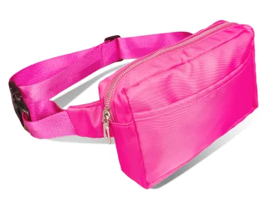 Produktbild von Bauchtasche Gürteltasche Hüfttasche Hip bag 3 Fächer Verstellbarer Gurt, neon Pink