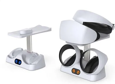 Immagine prodotto di Stazione di ricarica per console di gioco - VR2 - Ricarica rapida magnetica - Doppio caricabatterie - Bianco