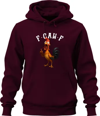 Obrázek produktu pro F-GAW-F vtipné kuře karikatura kohout farma dárek meme říká uni mikina s kapucí mikina, Burgundy, XL