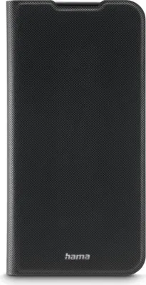 A black flip case for a smartphone, shown closed.