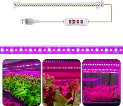 Produktbild von 1 Stäbe Pflanzenlichtstreifen für Zimmerpflanzen Pflanzenlampe LED Pflanzenlicht Vollspektrum mit Ein-/Aus-Timer 5 Helligkeiten Wachstumslampenleisten 30cm