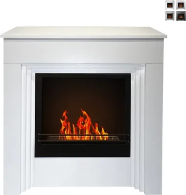 Produktbild von Bioetanolový krbový stĺp 96x35x96h s moderným dizajnom rámu Bellini - biely