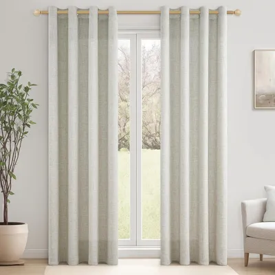 Produktbild von Voilage Mit Ösen 2 Stück 140x240 Cm, Leinenoptik Transluzent, Für Wohnzimmer Schlafzimmer