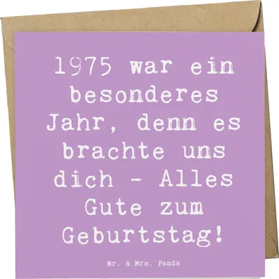 Produktbild von Mr. & Mrs. Panda Deluxe Karte Spruch 1975 Geburtstag - Lavendeltraum - Geschenk, Geburtstagsgrüße, besondere Menschen, doppelkarte, Glückwunsch, Alles Gute zum, faltkarte