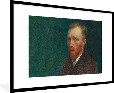 Produktbild von MuchoWow® Gerahmtes Poster Kunst - Van Gogh - Alte Meister - Selbstporträt 90x60 cm - Poster mit Schwarzem Bilderrahmen Wandposter Rahmen Foto Bilder - Wanddekoration - Fotos