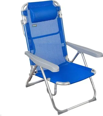 Immagine prodotto di Sedia da spiaggia leggera con cuscino - 5 sedie - blu - maniglia - sedia pieghevole leggera - sedia da spiaggia 48 x 60 x 90 cm