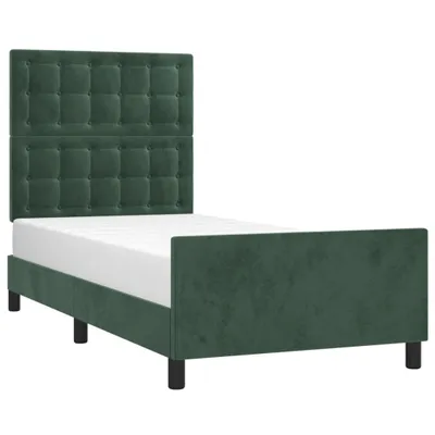 Image de vidaXL Cadre de lit sans matelas vert foncé 80x200 cm velours