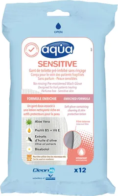 Productafbeelding van Aqua Washandjes Sensitive (12 stuks)