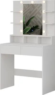 Produktbild von Schminktisch Vicco Taylor Weiß 80 cm mit LED Beleuchtung, Model 41304