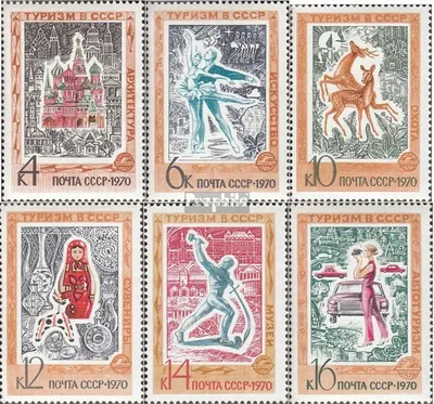 Produktbild von Briefmarken Sowjetunion 1970 Mi 3812-3817 (kompl.Ausg.) postfrisch Tourismus