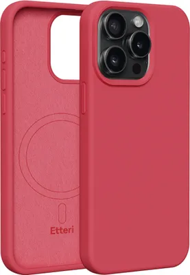 Produktbild von Etteri Silikon Mag Cover für iPhone 15 Pro Max 6,7" Handyhüllen Himbeere