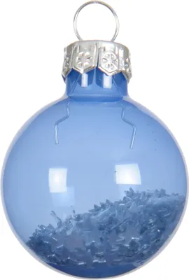 Produktbild von Weihnachtskugeln Glas 3cm mit Sternfüllung 9 Stk Himmelblau