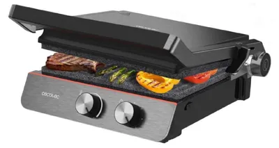 Obrázek produktu pro Cecotec Rock'nGrill Blaze, Černá, Nerezová ocel, Obdélníkový, Otočné, Rošt + plech, 290 x 230 mm, Kámen