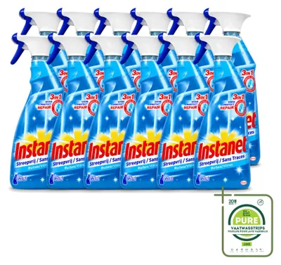 Produktbild von 12 x Instanet Glasreiniger - 3-in-1 Spray - 725 ml - Großpackung - 12 Stücke