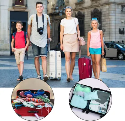 Produktbild von Faltbare Wasserdichte Packtaschen für Reiseorganizer - 9 Stück