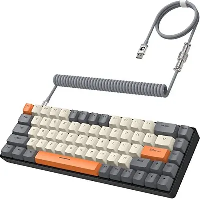 Produktbild von Yindiao T8 60% Gaming-Tastatur, 68 Tasten, kompakt, verdrahtet, mechanische Mini-Tastatur 18 Chroma RGB Hintergrundbeleuchtung, Blauschalter, USB-C-Sp
