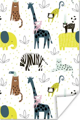 Produktbild von MuchoWow® Poster Tiere - Natur - Muster 120x180 cm - Kunstposter