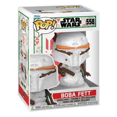A Funko Pop! Star Wars Boba Fett holiday-themed vinyl figure in its original packaging.