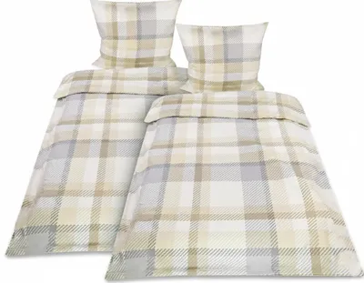 Immagine prodotto di Beautissu 4 pezzi. Biancheria da letto in flanella 155x220 cm e federa 80x80 cm, beige